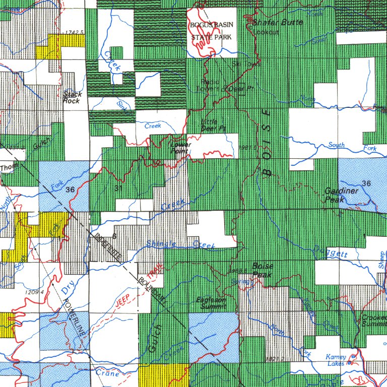 Boise ID BLM Minerals Mgmt Map By Digital Data Services Inc Id M Boise 1978 Preview 2 