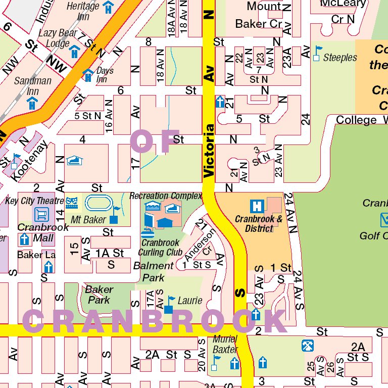 Cranbrook Bc Map By Mapmobility Corp Avenza Maps