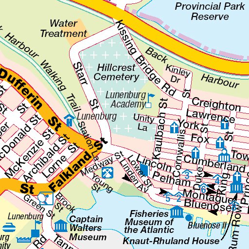 Detailed Map of Lunenburg by Mapmobility Corp.