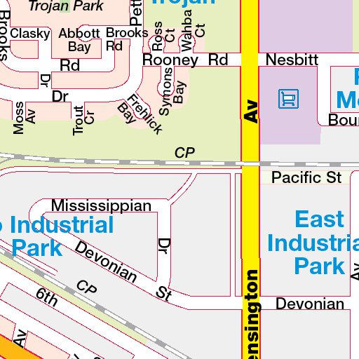 Estevan, SK Map by Mapmobility Corp. Avenza Maps