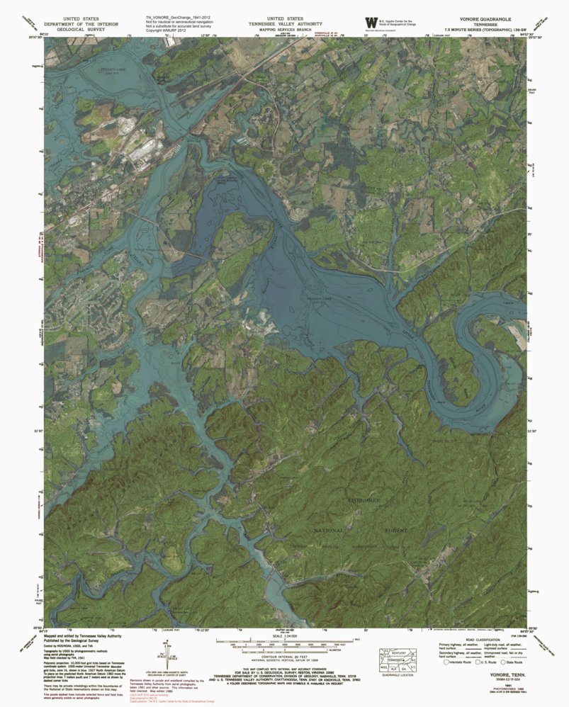 TNVONORE GeoChange 19412012 Map by Western Michigan University