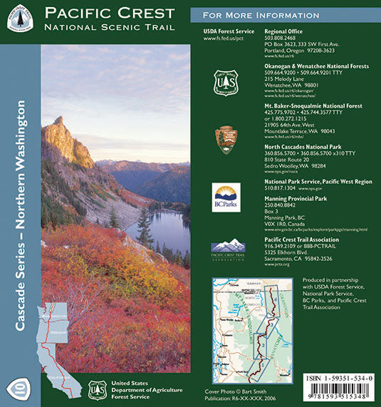 Pacific Crest National Scenic Trail Map 10 Northern Washington