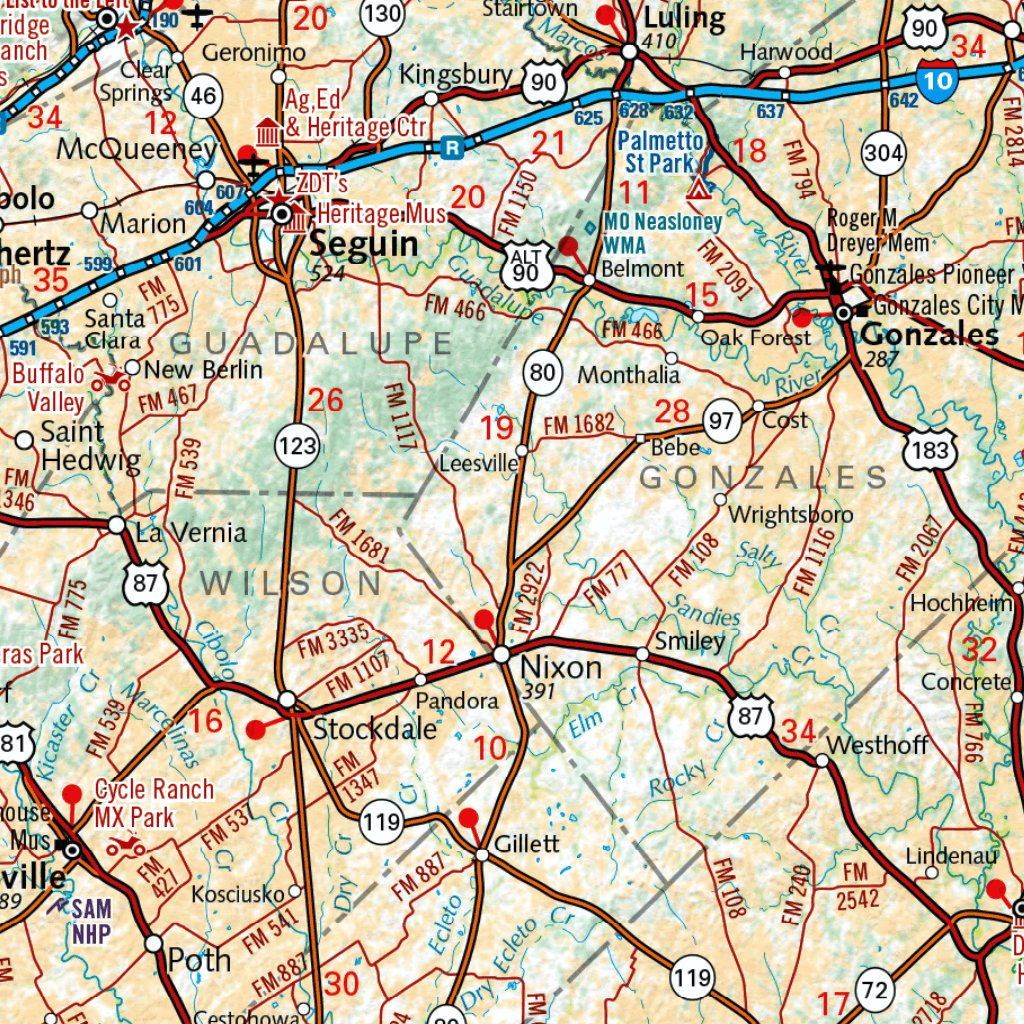 Texas Eastern Recreation Map