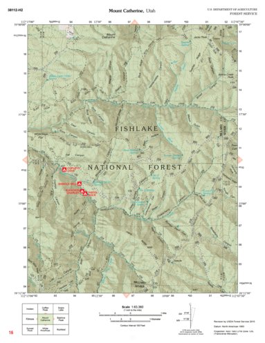Fishlake National Forest, Mount Catherine, UT 16 Map by US Forest ...