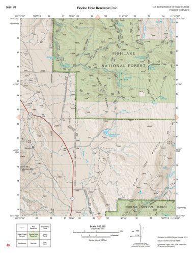 Fishlake National Forest, Boobe Hole Reservoir, UT 40 Map by US Forest ...
