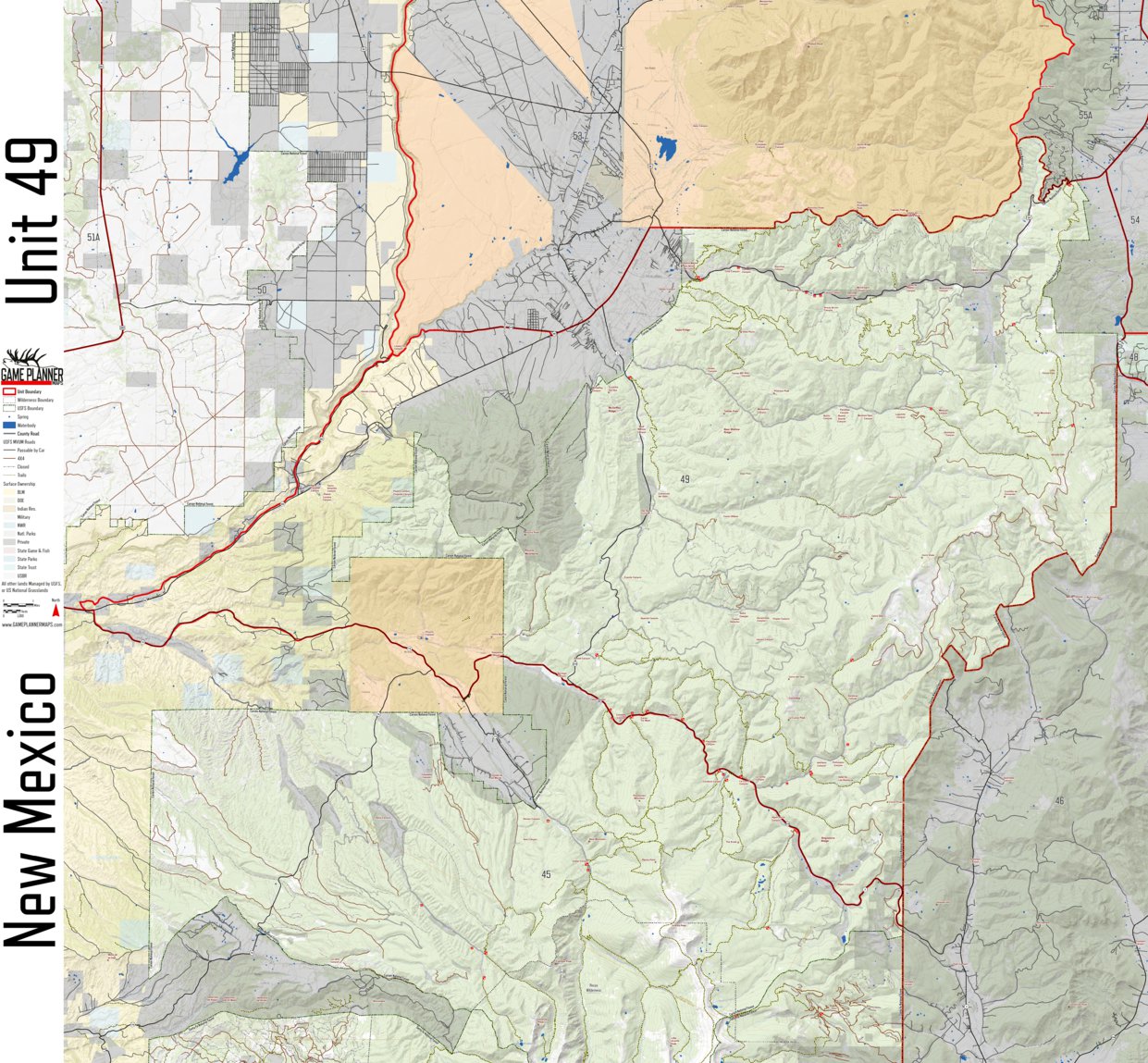 New Mexico Unit 49 Map by Game Planner Maps | Avenza Maps