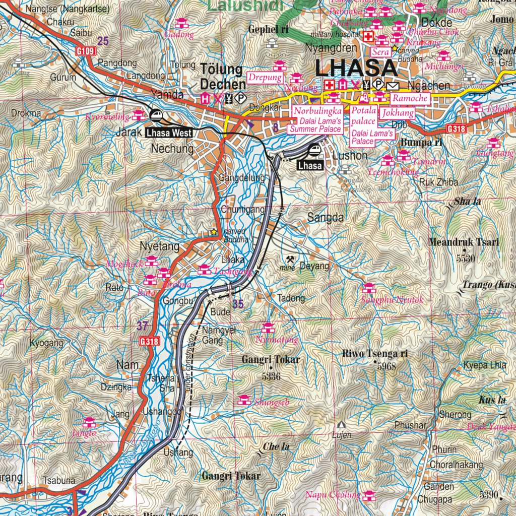 Tibet 1400 000 Map by terraQuest Avenza Maps