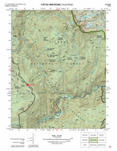 Cattle Mountain Map by US Forest Service R5 | Avenza Maps