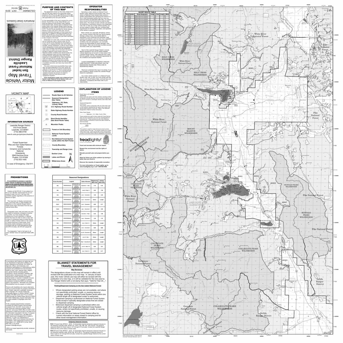 San Isabel NF - Leadville Ranger District - MVUM Map by US Forest ...