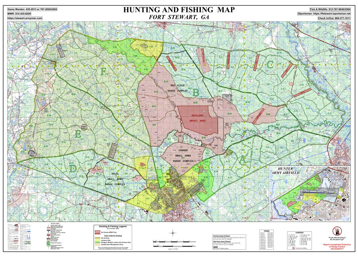 Fort Stewart Hunting and Fishing Map by iSportsman Avenza Maps