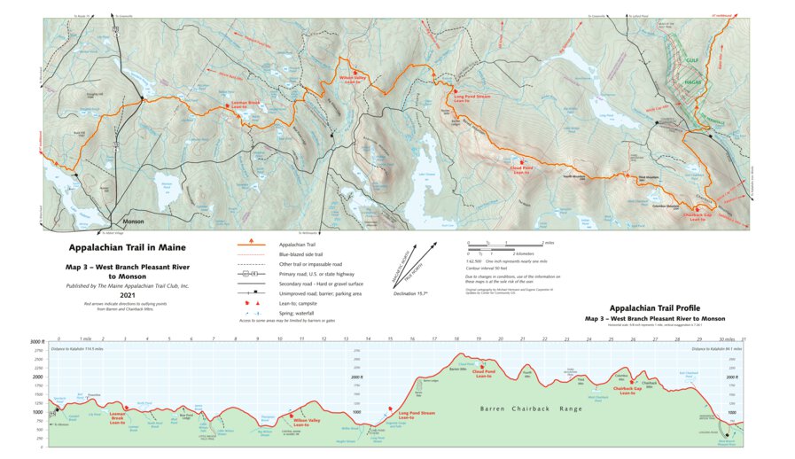 Appalachian Trail in Maine - Map 3 by Maine Appalachian Trail Club, Inc