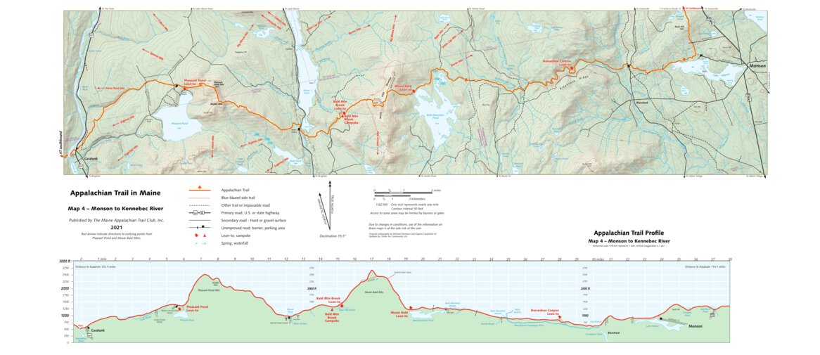 Appalachian Trail in Maine - Map 4 by Maine Appalachian Trail Club, Inc