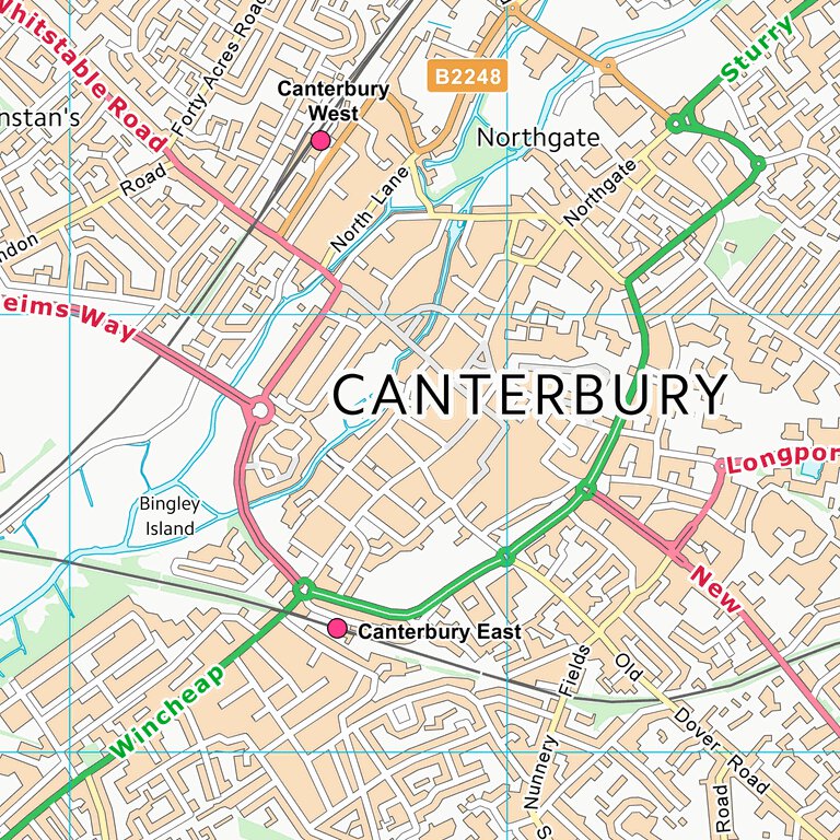 Canterbury District (B) (TR15) Map by UK Topographic Maps | Avenza Maps