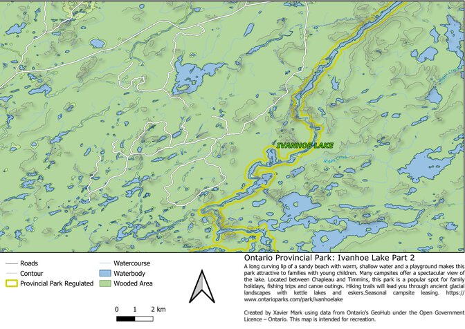 Ontario Provincial Park Ivanhoe Lake Part 2 Map by Xavier Maps