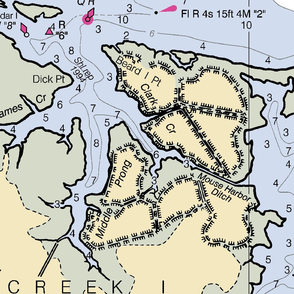 Pamlico Sound Western Part North Carolina Map by National Oceanographic