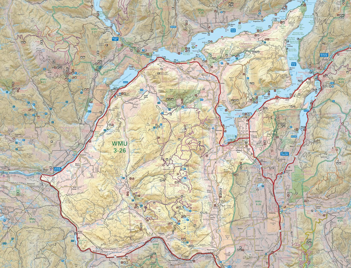 WMU 3-26 Thompson Region BC Hunting Topo Map by Backroad Mapbooks ...