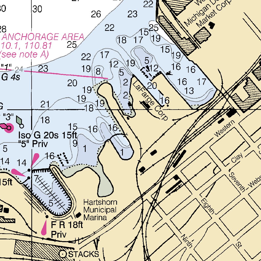 Muskegon Harbor Michigan Muskegon Lake Map by National Oceanographic