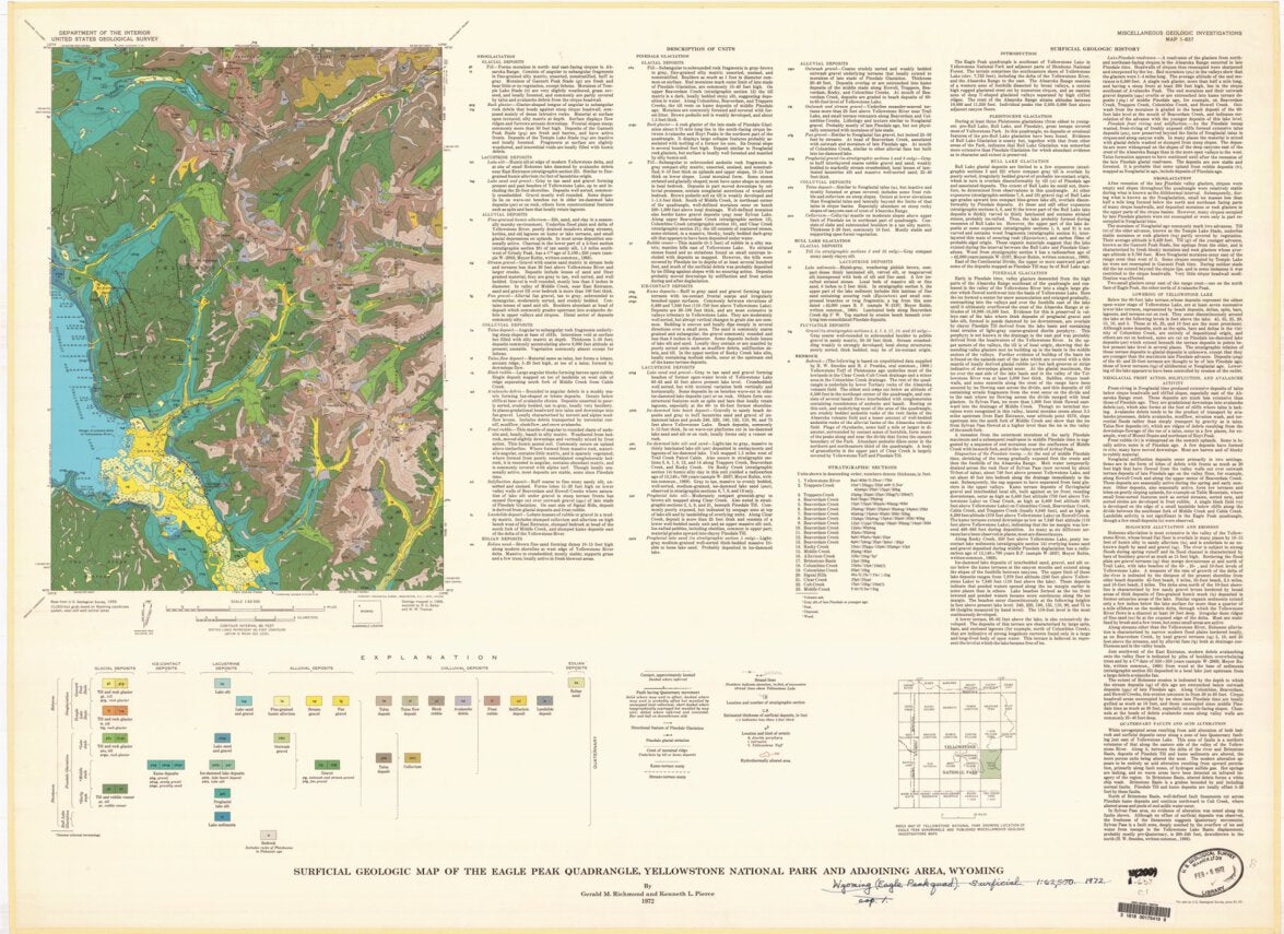 Surficial geologic Map of the Eagle Peak quadrangle, Yellowstone ...
