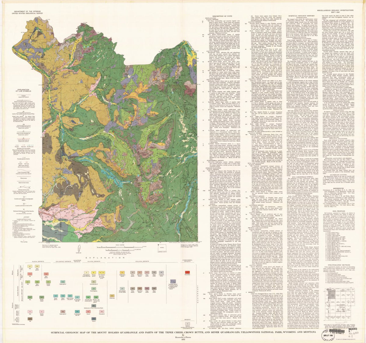 Surficial geologic Map of the Mount Holmes quadrangle, Yellowstone ...