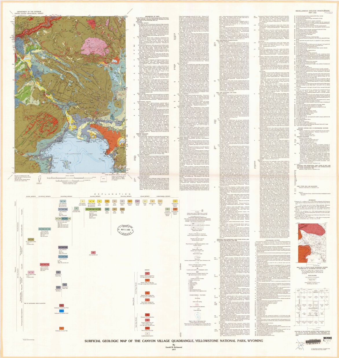Surficial geologic Map of the Canyon Village quadrangle, Yellowstone ...