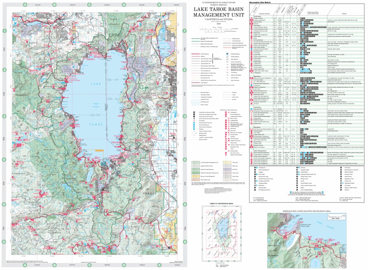Lake Tahoe Basin Management Unit Map by US Forest Service R5 | Avenza Maps