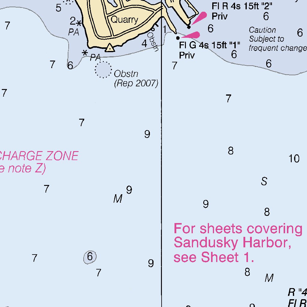 South Shore Of Lake Erie Sandusky Bay 7 Map by National Oceanographic