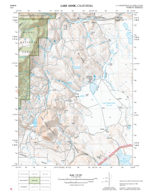 Lake Annie Map by US Forest Service R5 | Avenza Maps