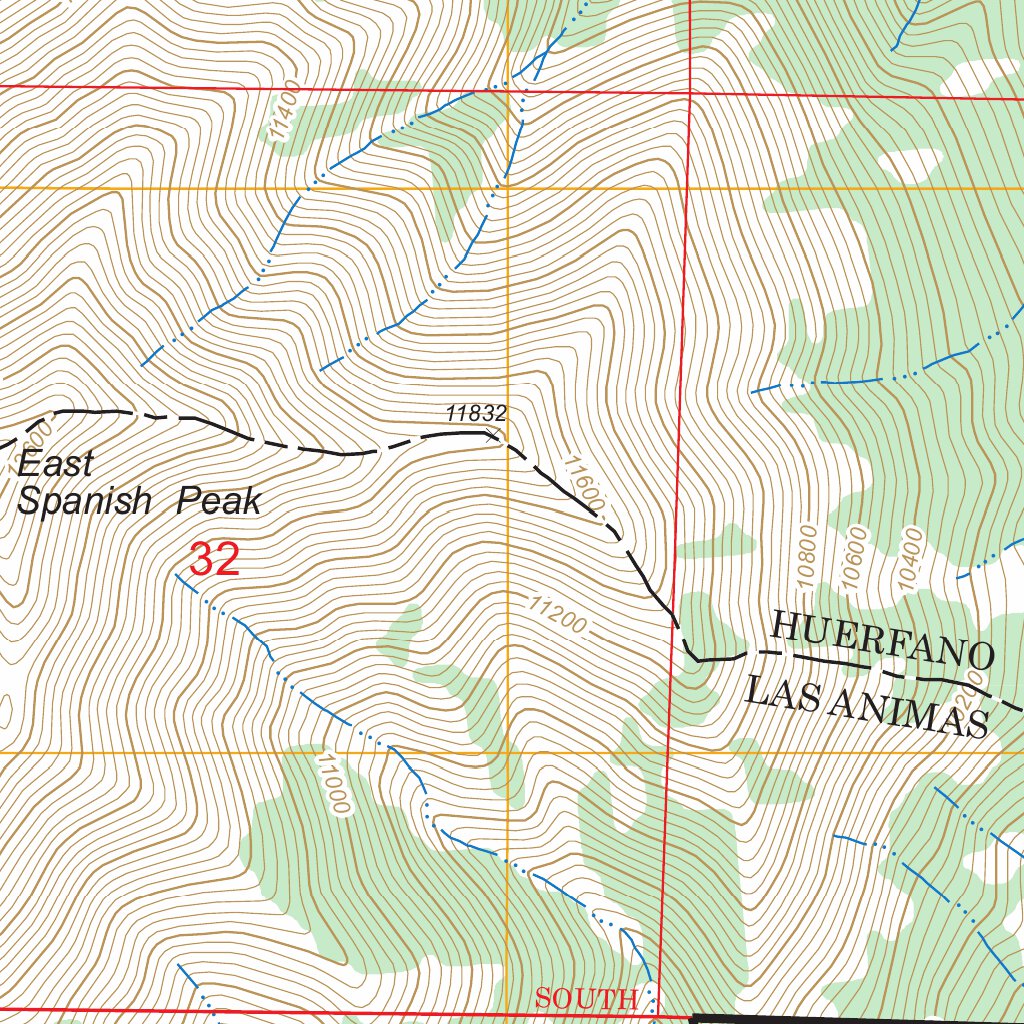 Spanish Peaks, CO FSTopo Legacy Map by US Forest Service - Topo ...