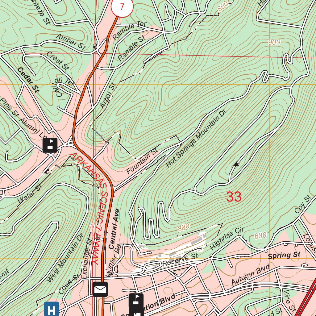 Hot Springs North AR FSTopo Map by US Forest Service Topo Avenza Maps
