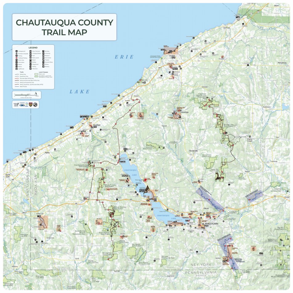 Chautauqua County Trail System Overview Map by Chautauqua County Department of Planning