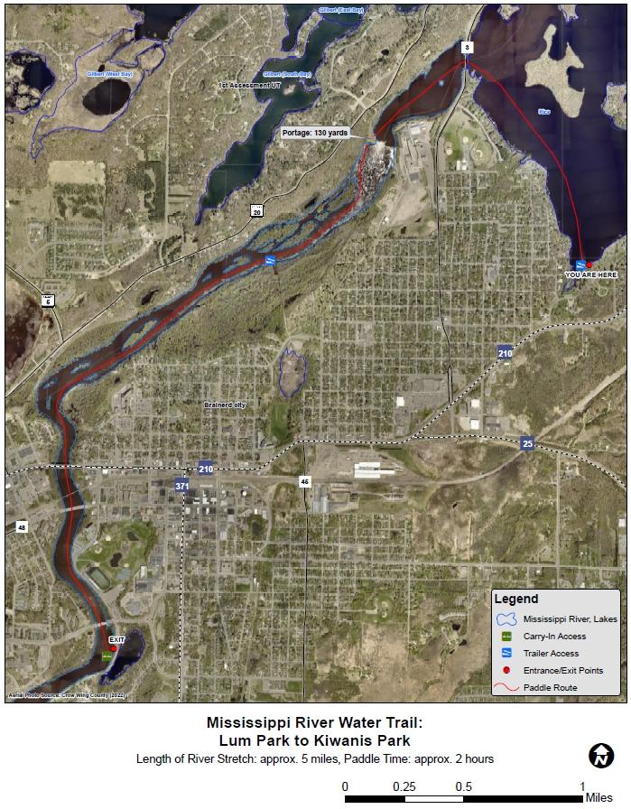 Mississippi River Water Trail - Lum Park to Kiwanis Park Map by Brinks