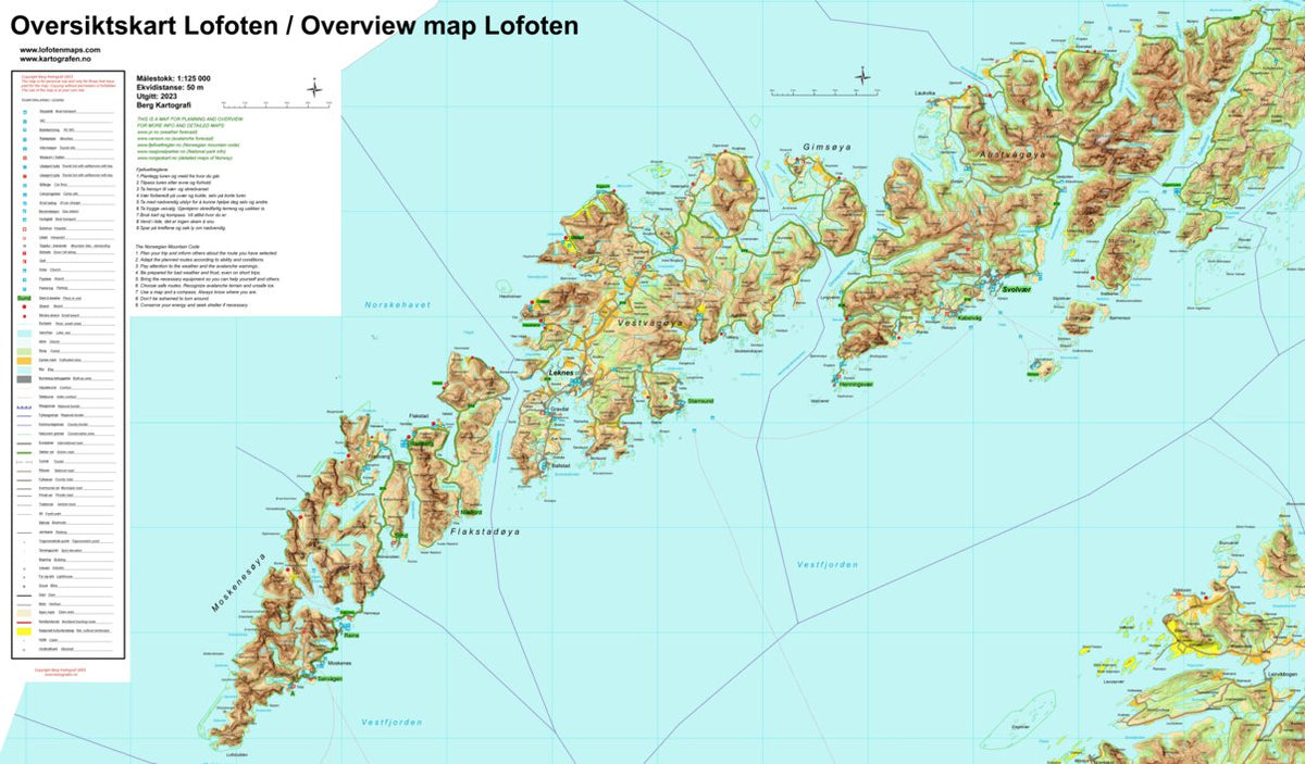 Lofoten Islands Map by Berg Kartografi