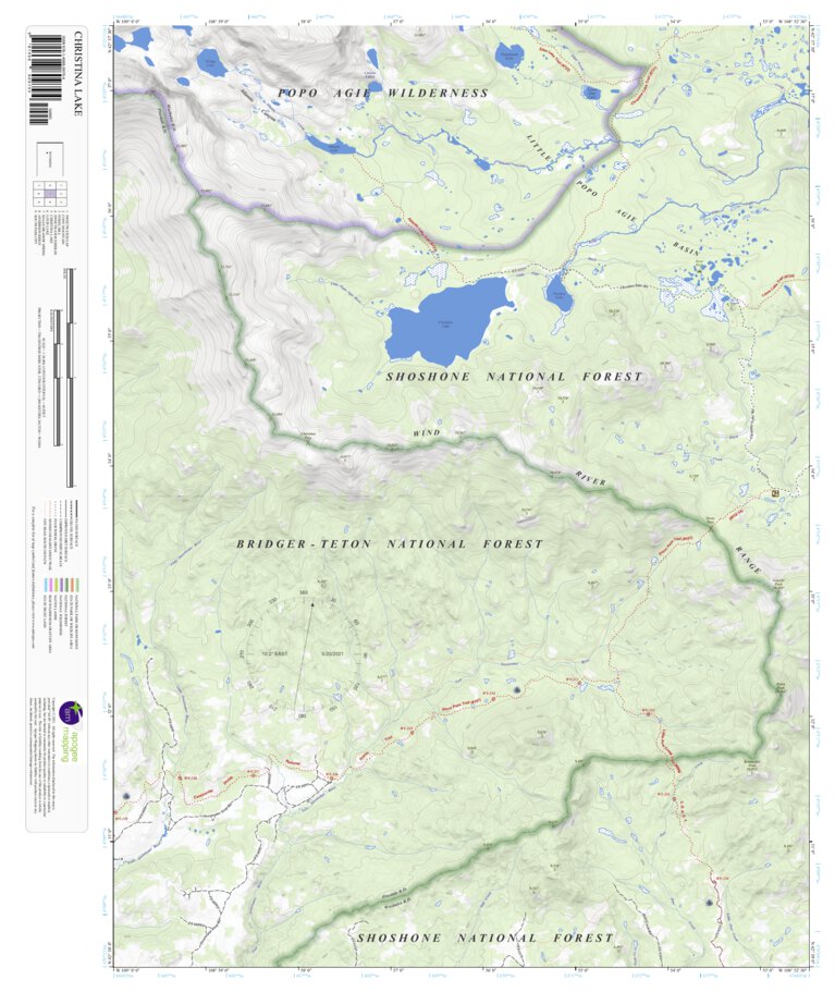 Christina Lake, Wyoming 7.5 Minute Topographic Map by Apogee Mapping