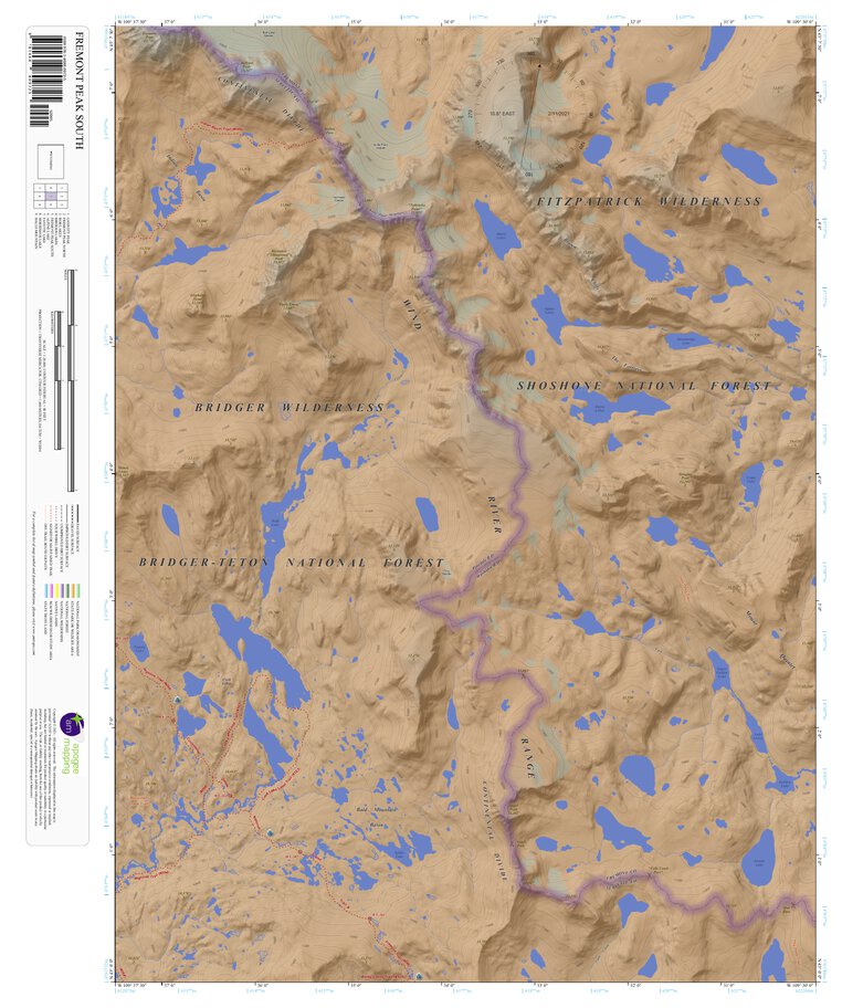 Fremont Peak South, Wyoming 7.5 Minute Topographic Map - Color ...