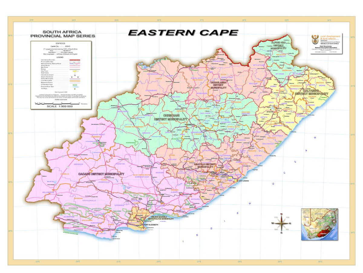 Eastern Cape, South Africa Map by Avenza Systems Inc.
