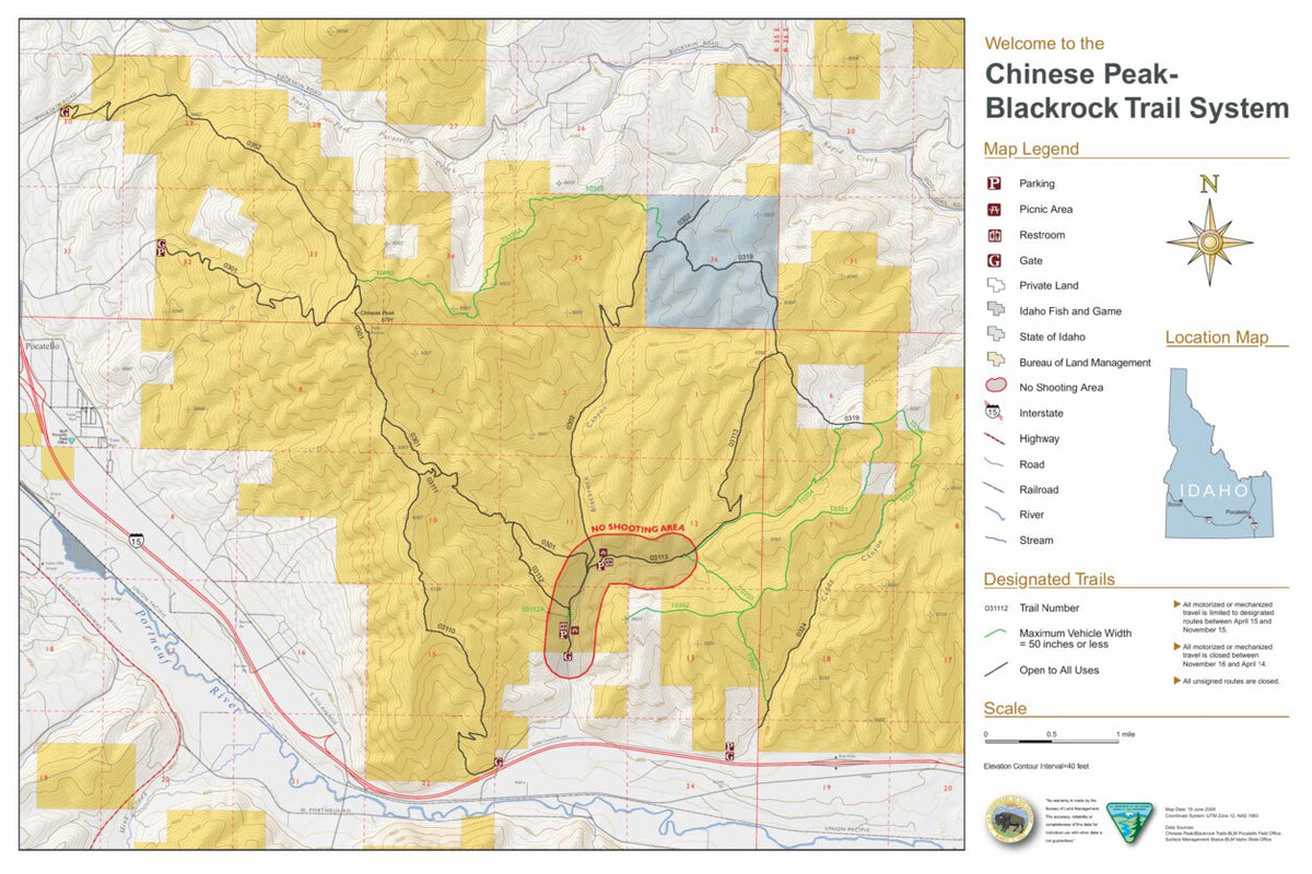 Blm Idaho Chinese Peak Blackrock Trail Map By Bureau Of Land Management Idaho Avenza Maps 6824