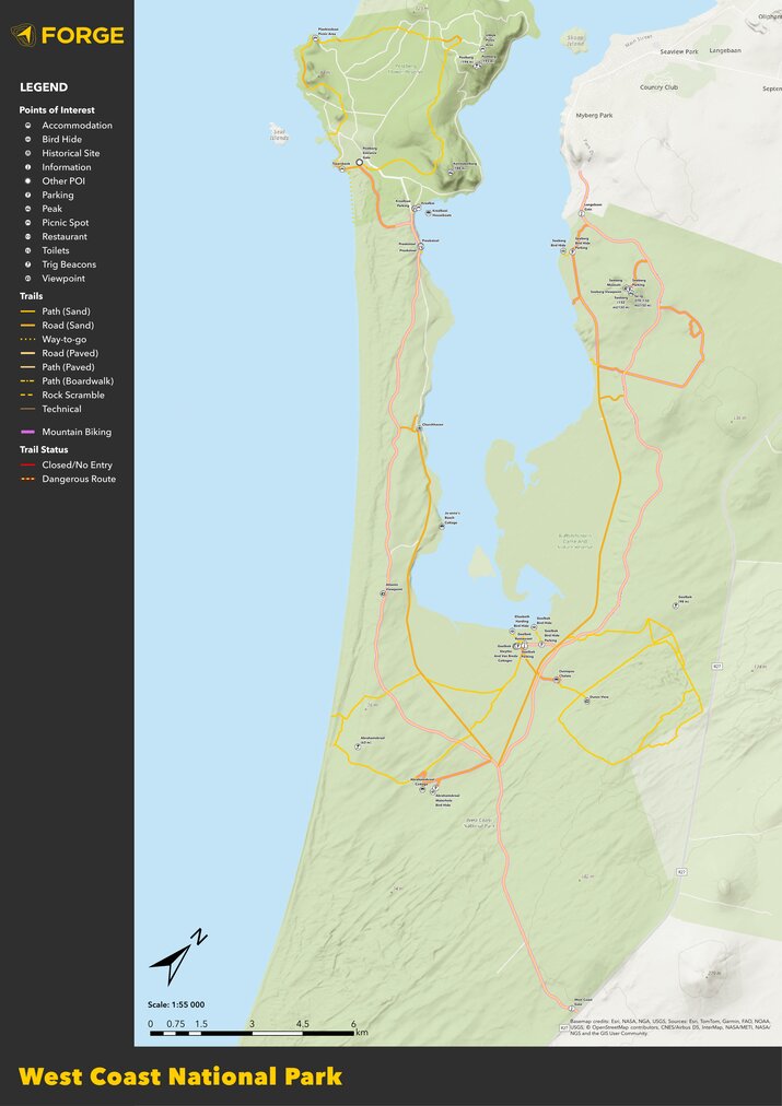 West Coast National Park Map by Forge | Avenza Maps