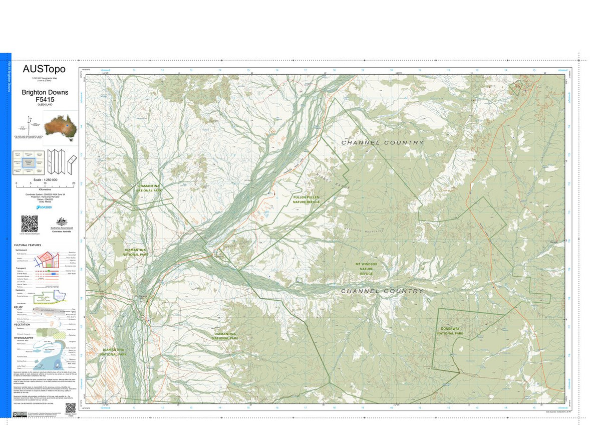 Brighton Downs F5415 Map by Geoscience Australia | Avenza Maps