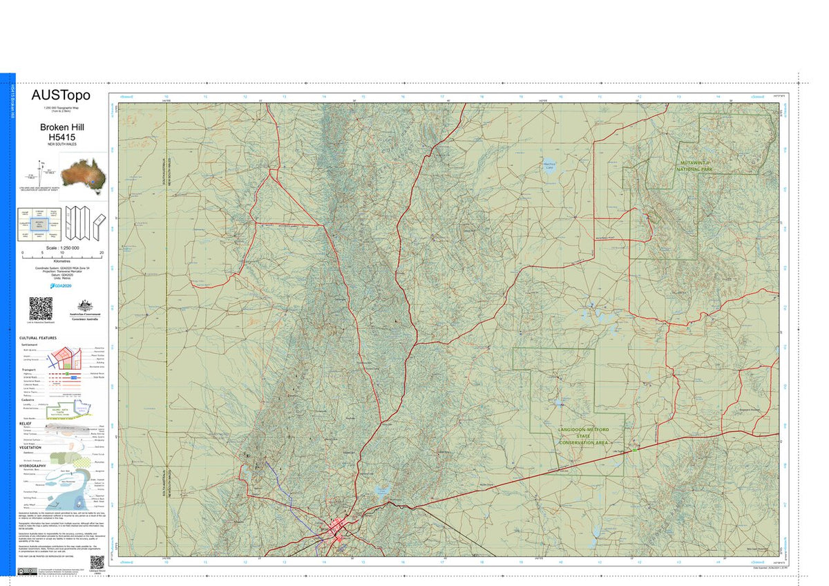 Broken Hill H5415 Map by Geoscience Australia | Avenza Maps