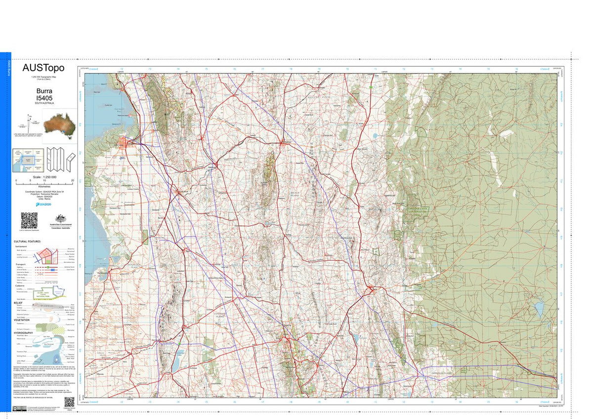 Burra I5405 Map by Geoscience Australia | Avenza Maps