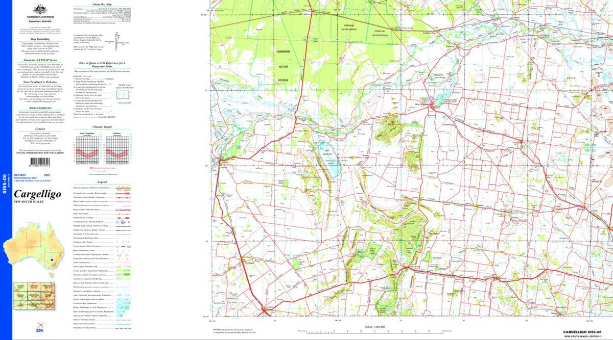 Cargelligo SI55 - 06 Map by Geoscience Australia | Avenza Maps