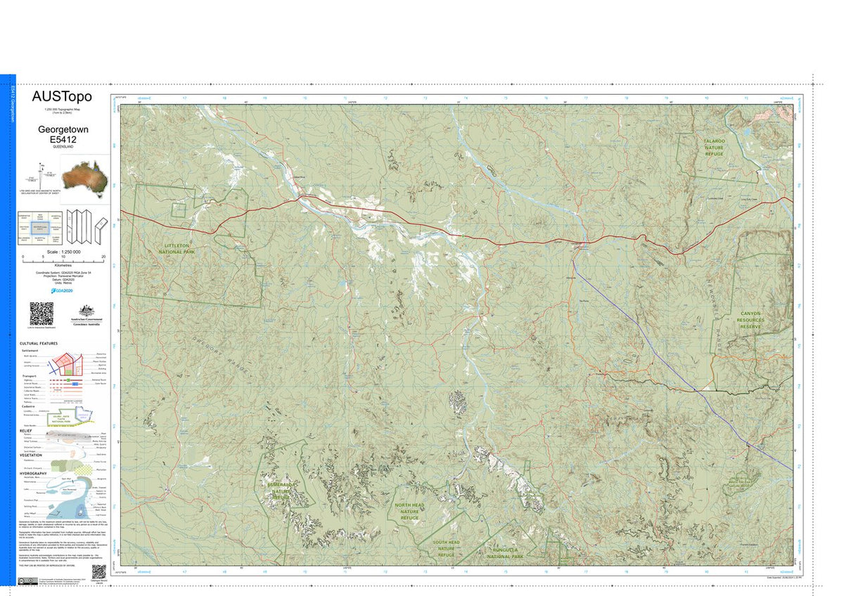 Georgetown E5412 Map by Geoscience Australia | Avenza Maps