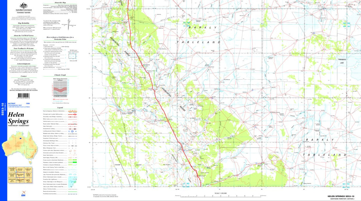Helen Springs SE53 - 10 Map by Geoscience Australia | Avenza Maps