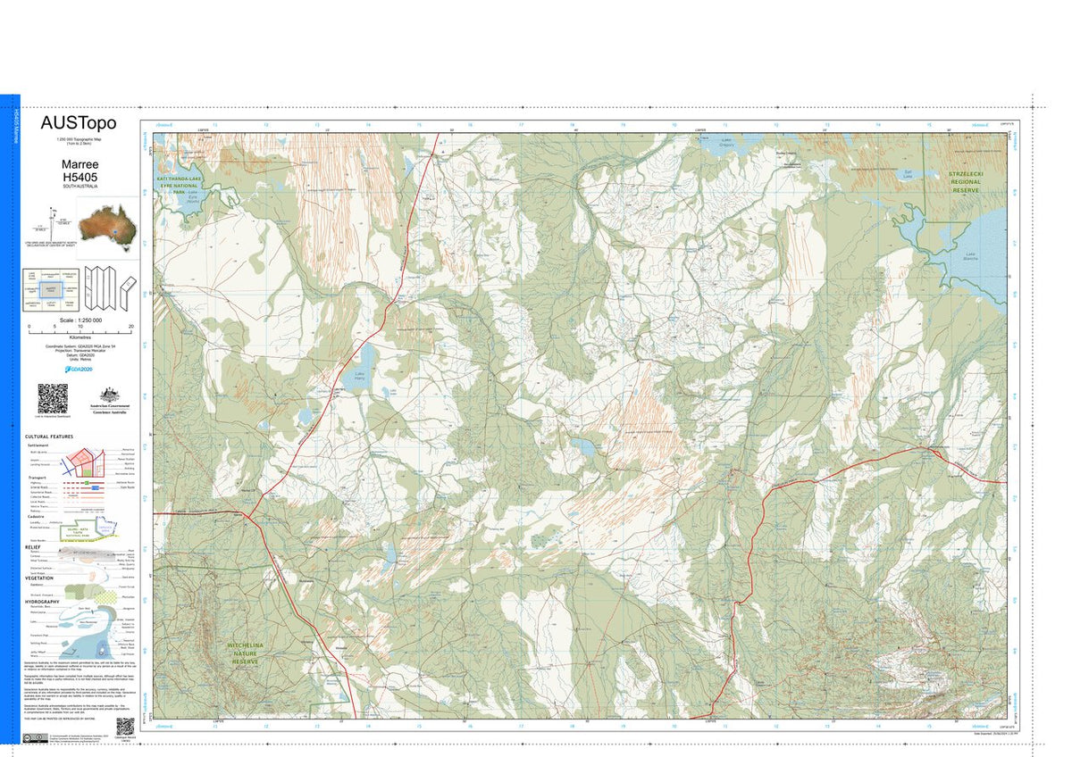 Marree H5405 Map by Geoscience Australia | Avenza Maps