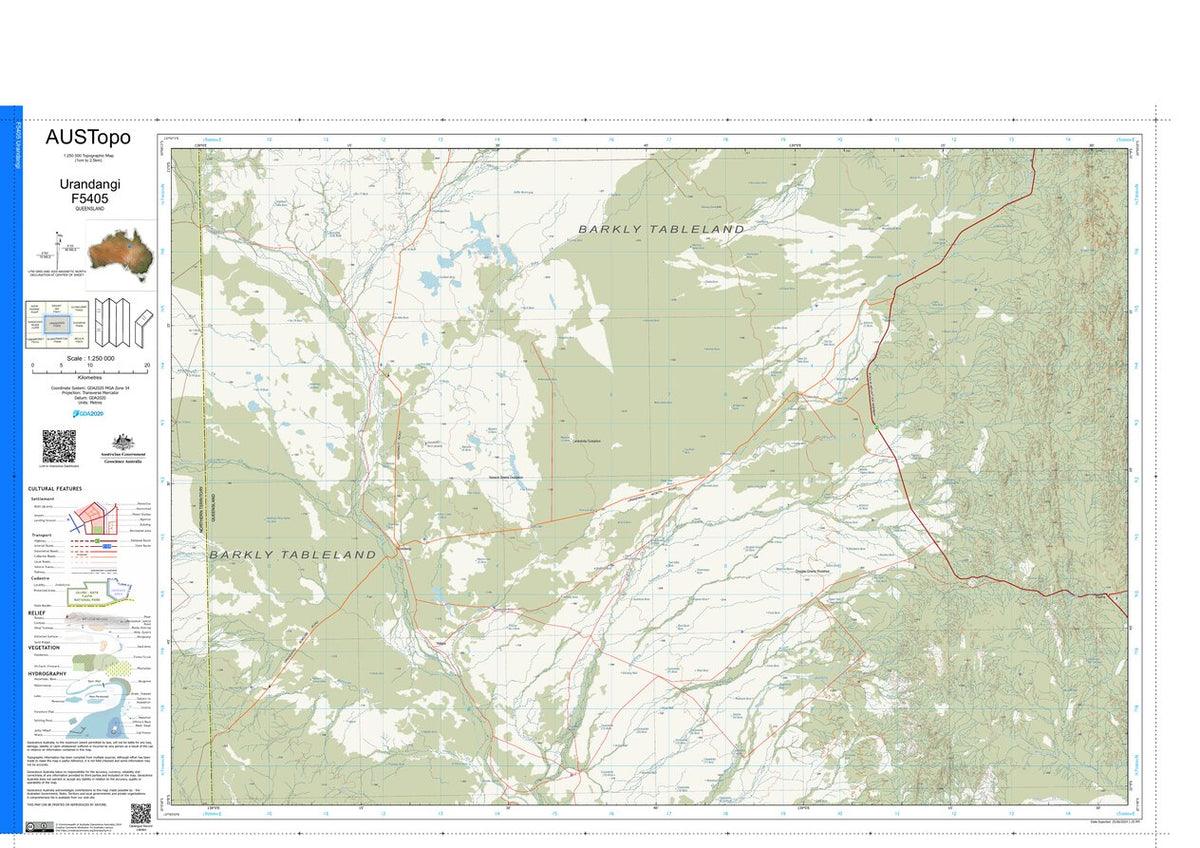 Urandangi F5405 Map by Geoscience Australia | Avenza Maps