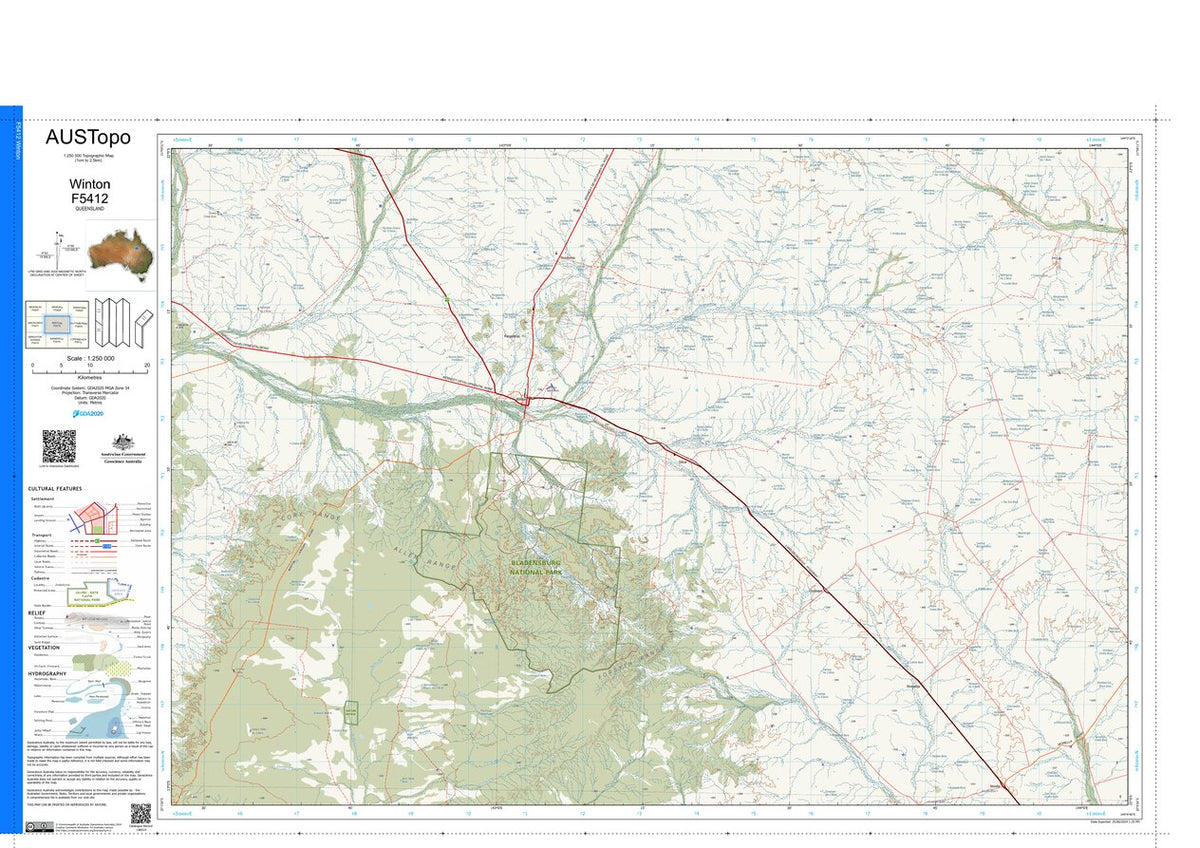Winton F5412 Map by Geoscience Australia | Avenza Maps