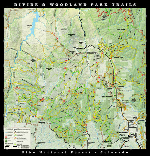 Great Outdoors Adventures Divide & Woodland Park - Front - 2024 Edition digital map