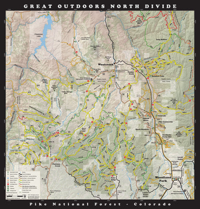 Great Outdoors Adventures Divide & Woodland Park Trails Map - 2024 Edition bundle