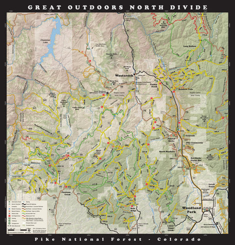 Great Outdoors Adventures North Divide Trail Map - Front - 2020 Edition digital map