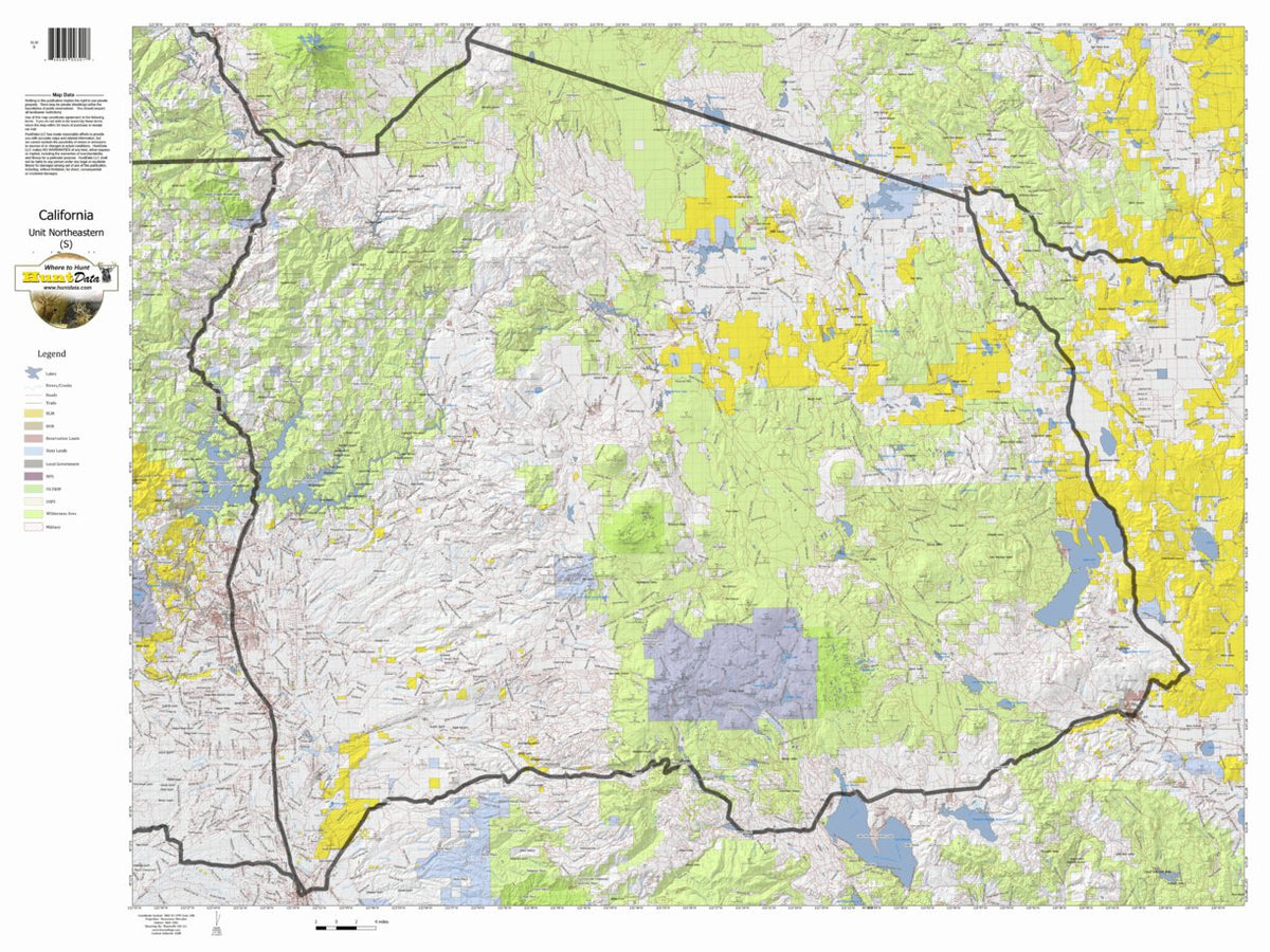 California Elk Hunting Zone Northeastern(S) Map by HuntData LLC